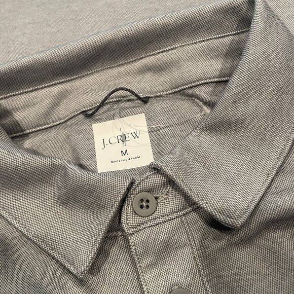 J.Crew Men's Sz M Performance Polo Shirt Heather Gray COOLMAX Stretch BN365 - Picture 3 of 10